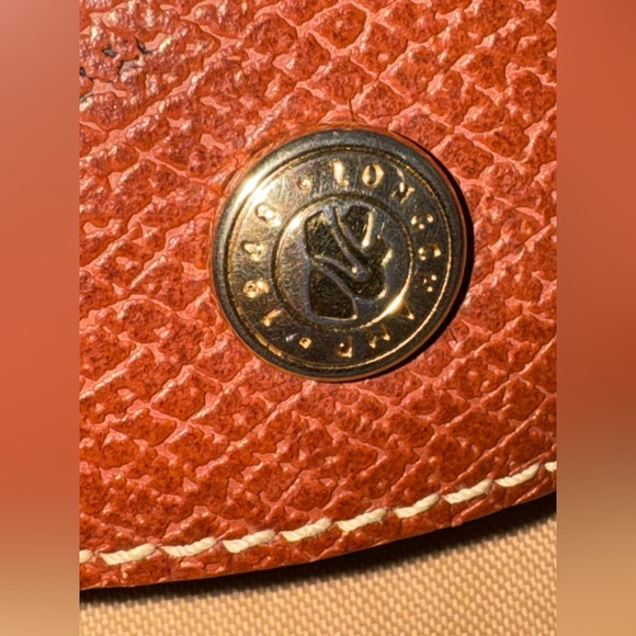 Longchamp Le Pliage Classic Medium Tote • Tan Nylon & Brown Leather • France - Picture 3 of 16